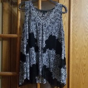 Dressy black and white tank with camisole